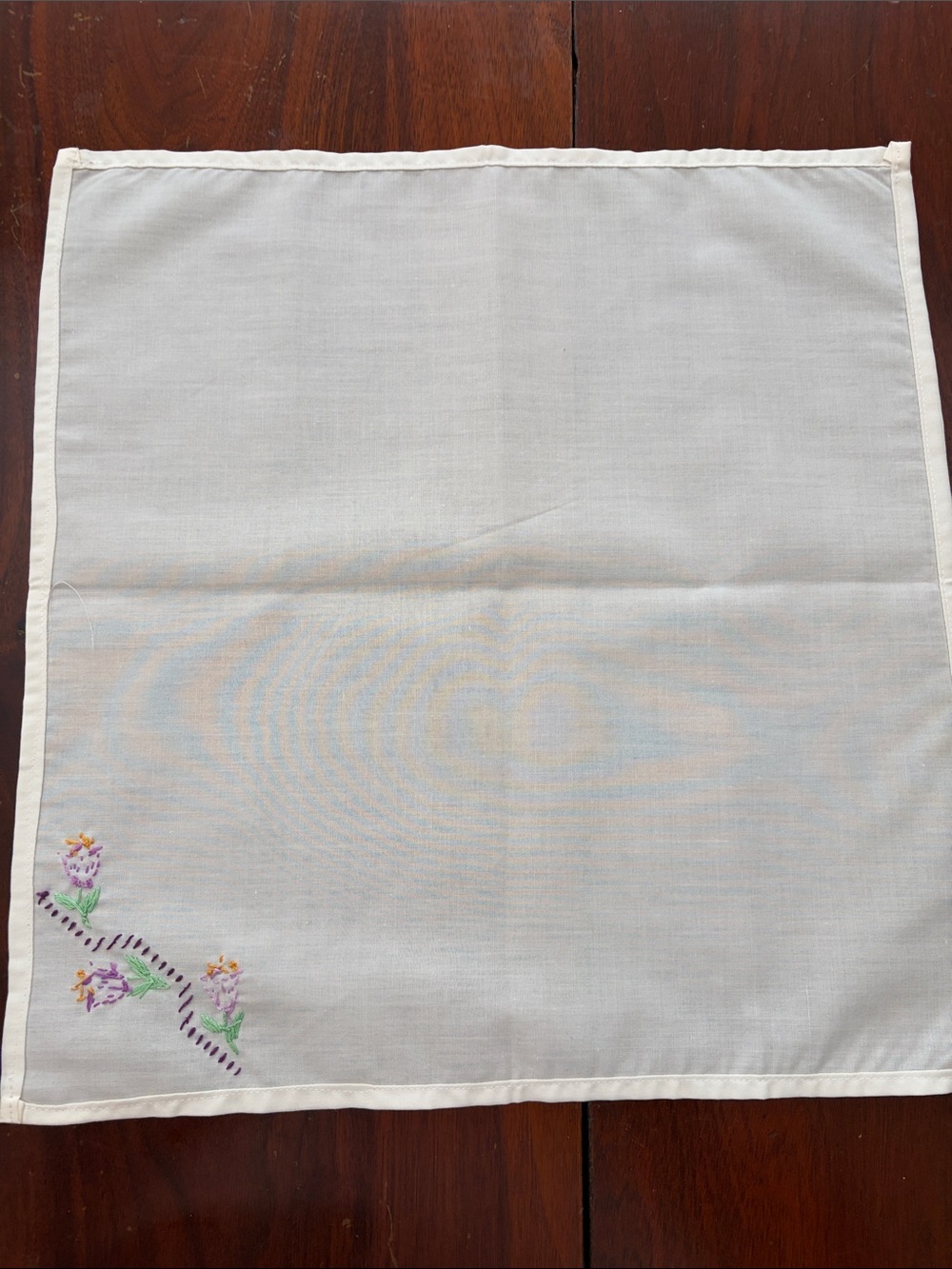 Vintage Hand-Embroidered Floral Cloth Napkins - Set of 6 - Picture 5 of 5
